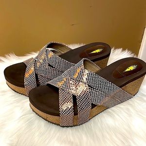 Volatile Platform Cork wedge sandal 9